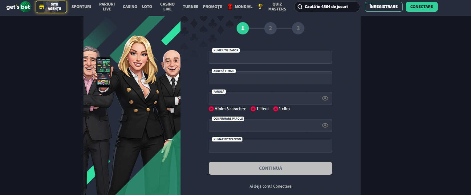 Get's Bet înregistrare
