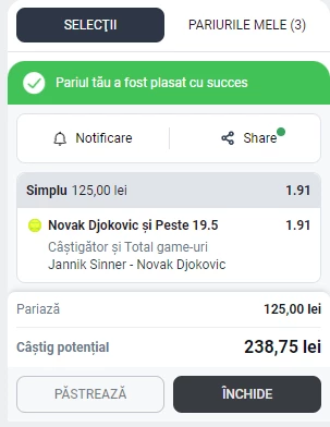 Jannik Sinner vs Novak Djokovic. Finala ATP Tour