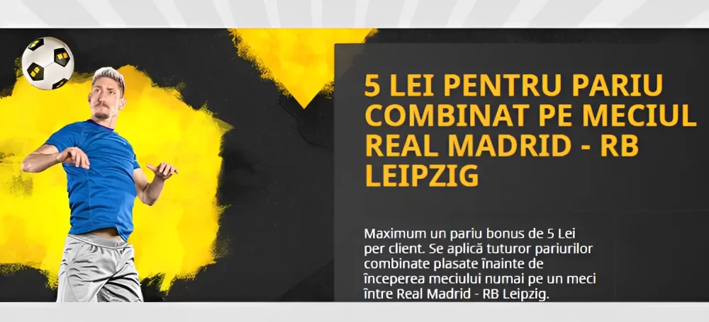 5 RON GRATIS pentru Real Madrid vs RB Leipzig