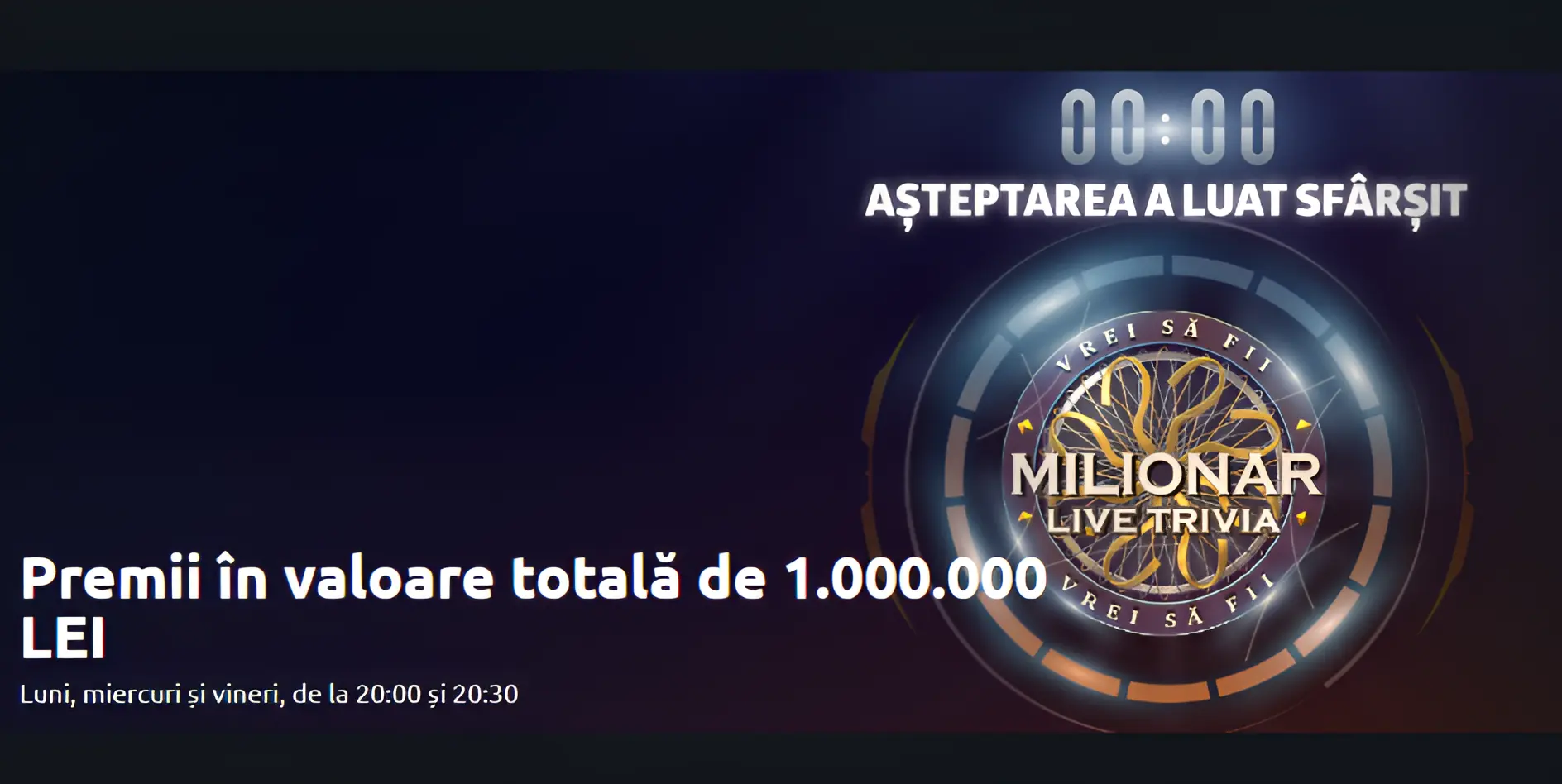 Vrei să fii milionar Betano: premii de 1.000.000 RON!