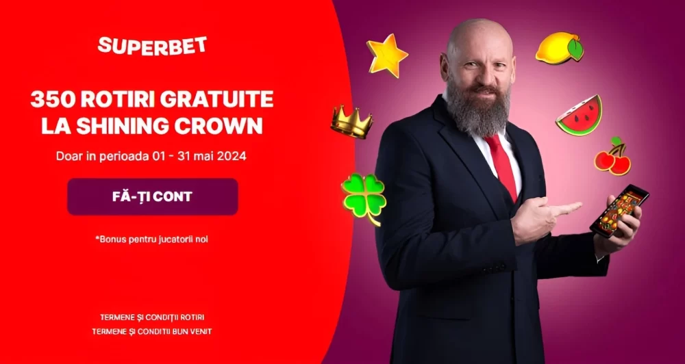 350 Rotiri Gratuite FĂRĂ DEPUNERE la Superbet