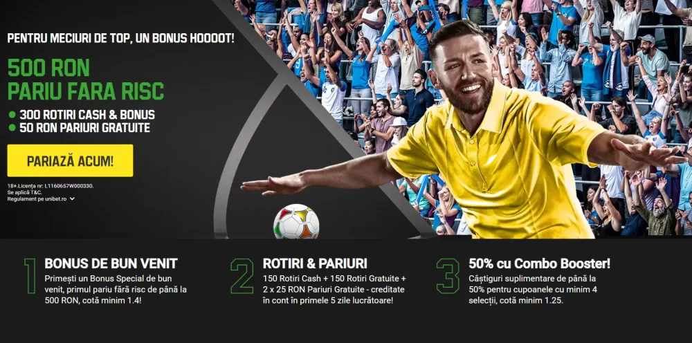 Pachet de bun venit Unibet