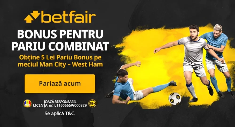 Pariu Gratuit de 5 RON pentru Man City vs West Ham