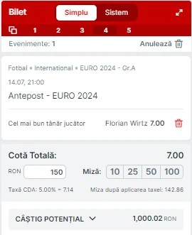 4 recomandari speciale in cote mari - EURO 2024