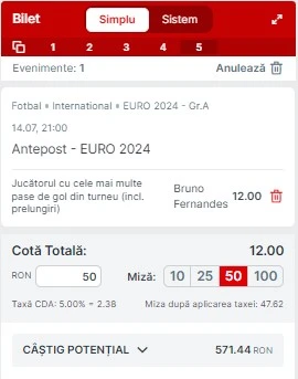 4 recomandari speciale in cote mari - EURO 2024