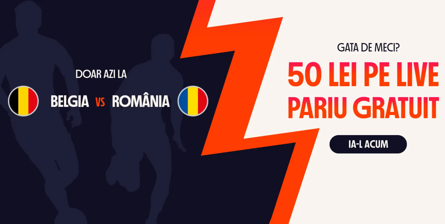 50 RON FĂRĂ DEPUNERE pentru Belgia vs România