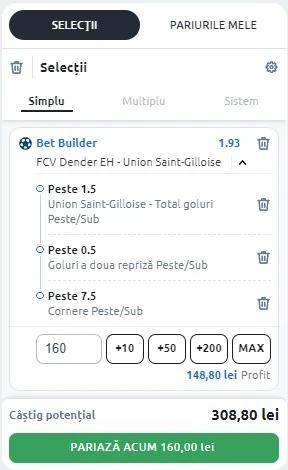 Dender vs Royale Union - Bet Builder