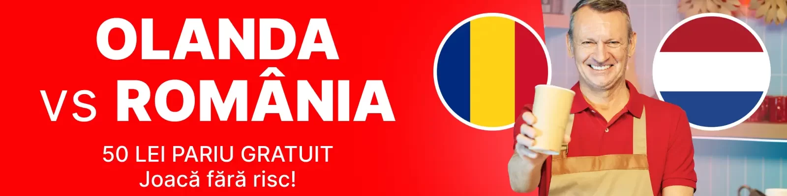 Promoție România vs Olanda - pariază fără risc cu 50 RON