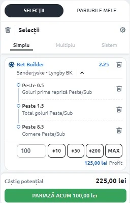 Sonderjyske vs Lyngby - Bet Builder Cota 2