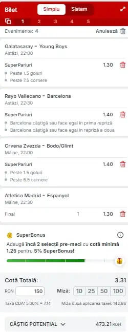 biletul zilei superbet