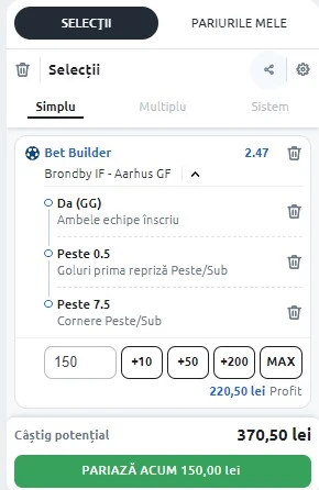 Brondby vs Aarhus - Bet Builder Cota 2