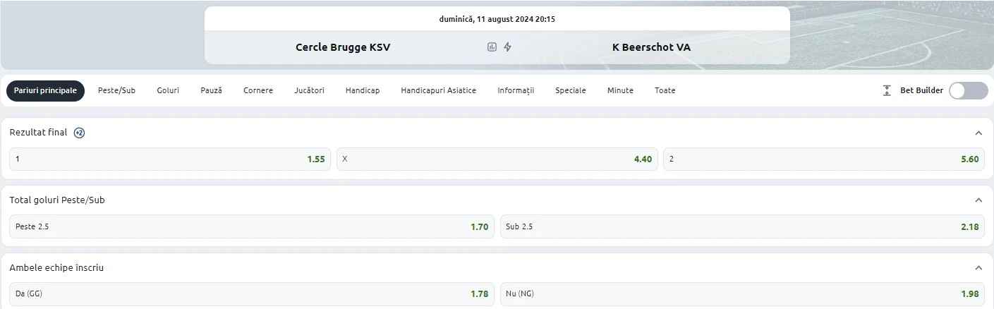 Cercle Brugge vs Beerschot VA - Ponturi pariuri Jupiler League