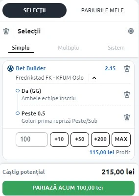 Fredrikstad vs KFUM Oslo - Bet Builder Cota 2