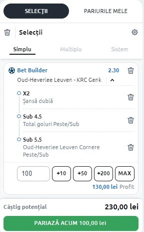 Leuven vs Genk - Bet Builder Cota 2