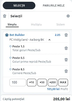 Midtjylland vs Aalborg - Bet Builder Cota 2