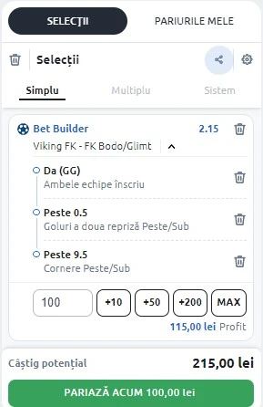 Viking vs Bodo/Glimt - Bet builder