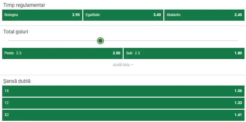 Cote pariuri Bologna vs Atalanta