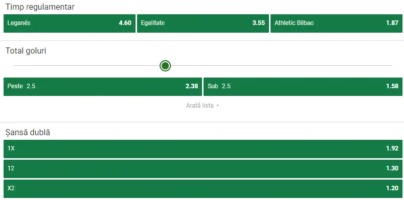 Cote pariuri Leganes vs Athletic Bilbao