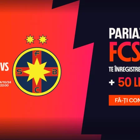 Bonus Fără Depunere Rangers vs FCSB – 50 RON FreeBet + 500 Rotiri Gratuite