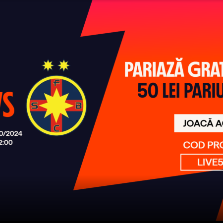 PAOK vs FCSB: cum poți paria gratis cu 50 RON FreeBet