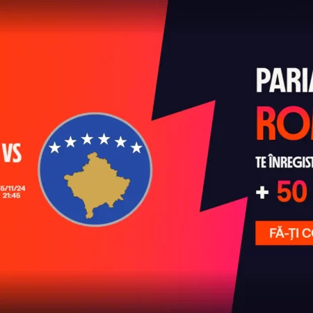 Bonus Fără Depunere România vs Kosovo: Primești 50 RON FreeBet și 500 Rotiri Gratuite