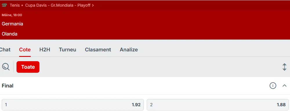 Cote pariuri Germania vs Olanda