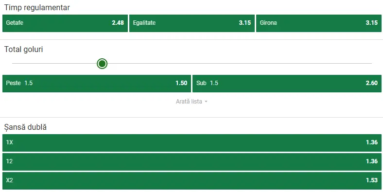 Cote pariuri Getafe - Girona