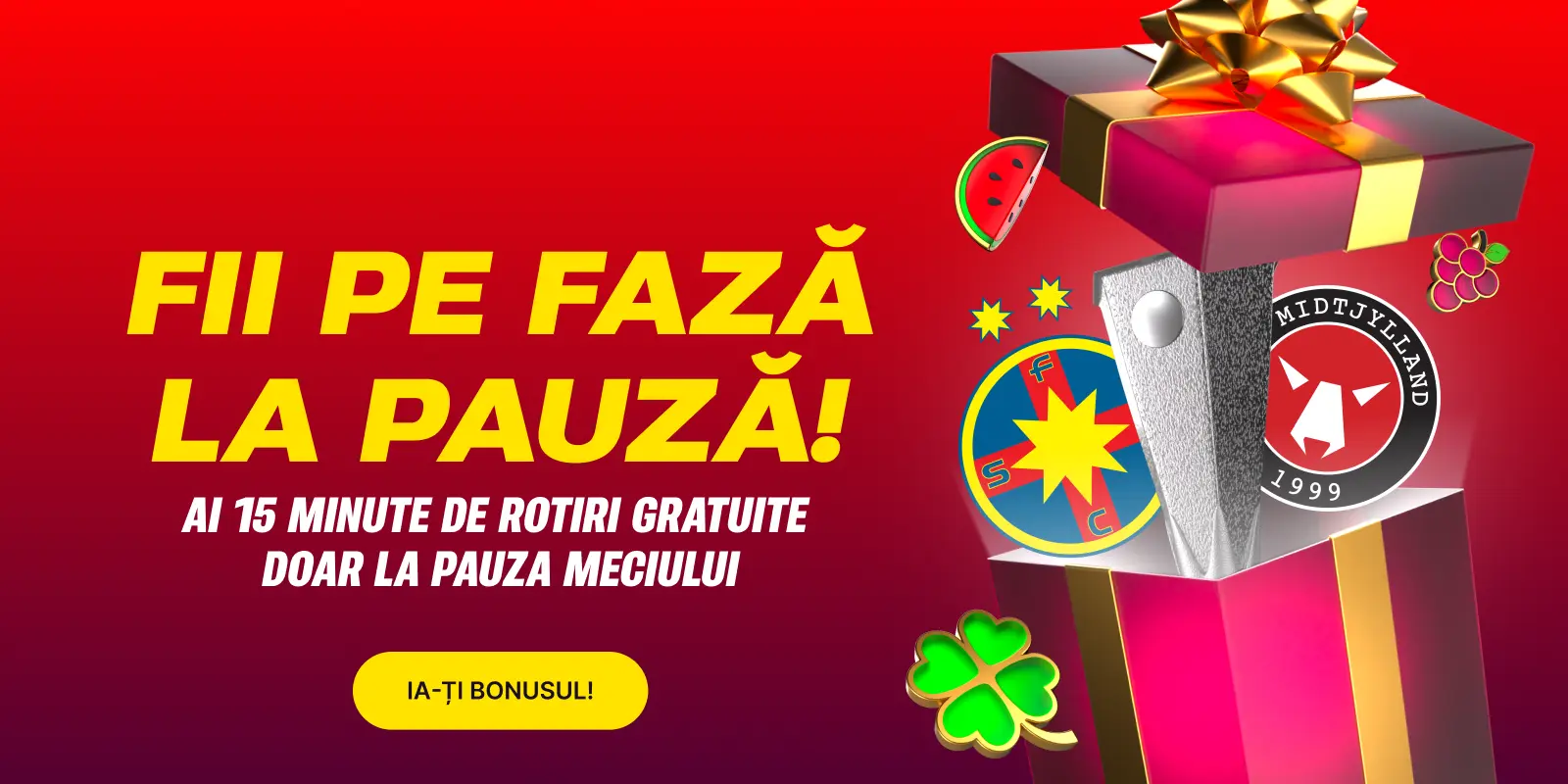 Profită de pauza meciului FCSB - Midtjylland cu Rotiri Gratuite la Big Bass Splash