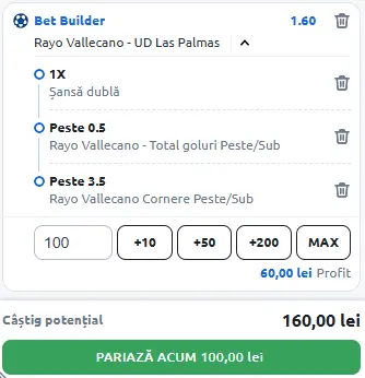 Rayo Vallecano - Las Palmas, Bet Builder