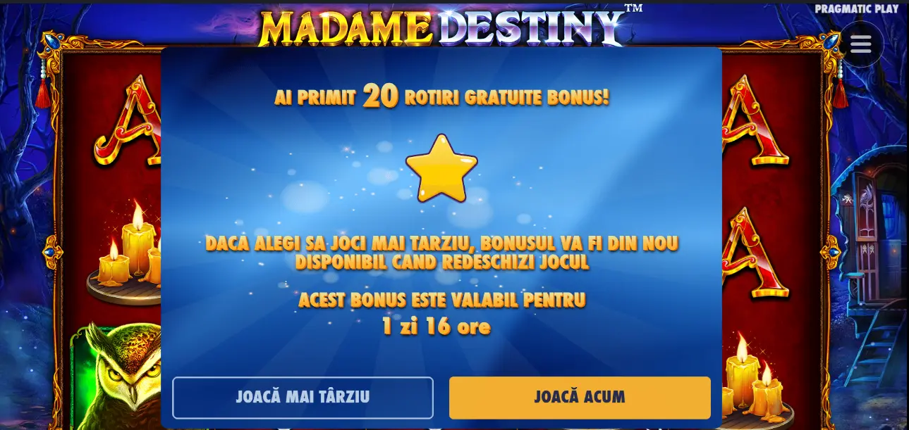 Rotiri Gratuite Madame Destiny Betano