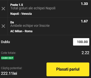 Cota 2 din Serie A 29 decembrie