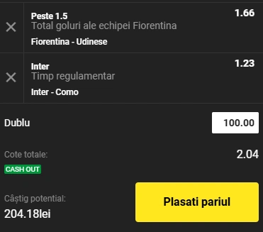 Cota 2 din Serie A 23 decembrie