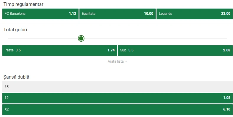 Cote pariuri Barcelona - Leganes