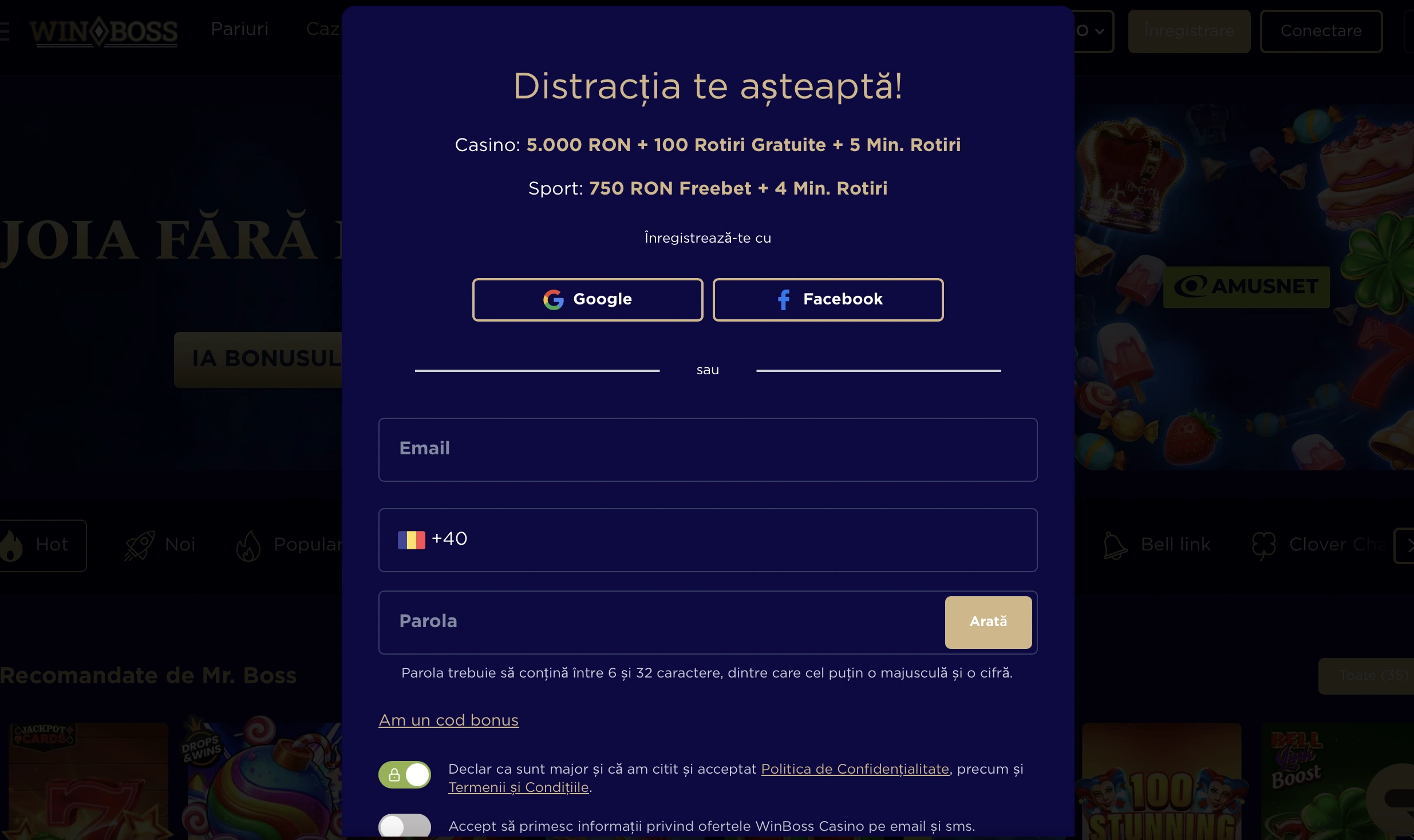 winboss înregistrare