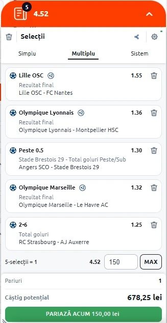 Biletul etapei din Ligue 1 - 04.01.2025