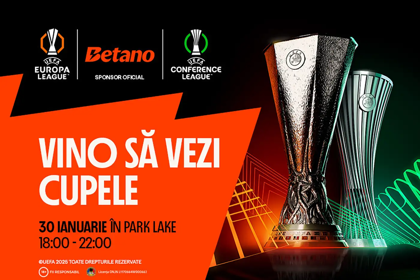 Trofeele Europa League și Conference League sunt aduse de Betano la București 