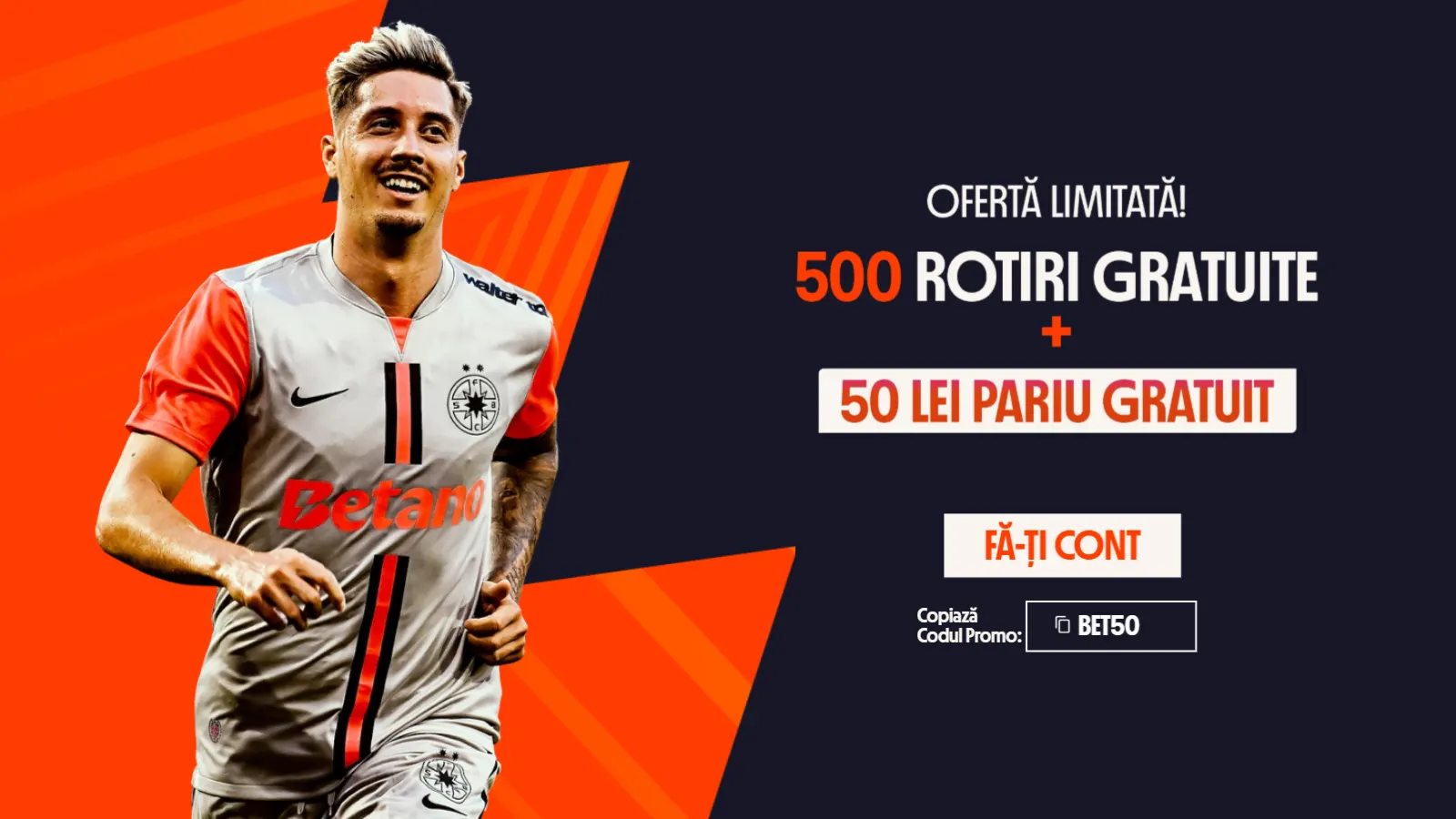 FCSB vs PAOK: Cum activezi 50 RON FreeBet + 500 Rotiri Gratuite?