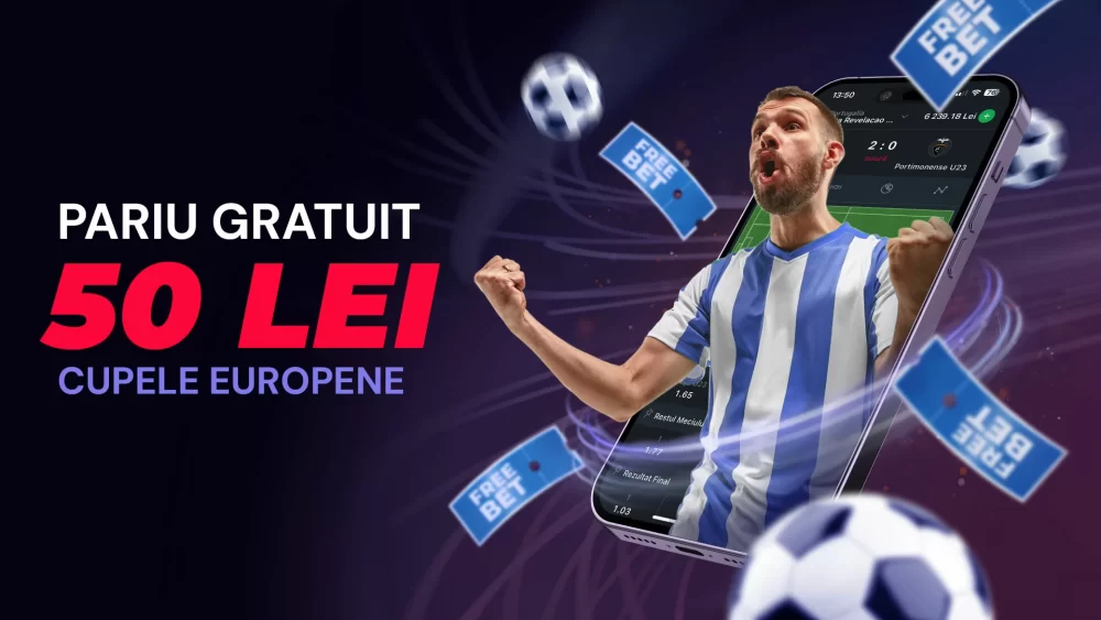 50 RON FreeBet pentru cupele europene la Las Vegas
