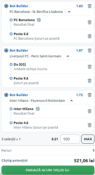 Biletul Zilei Bet Builder din 11 martie
