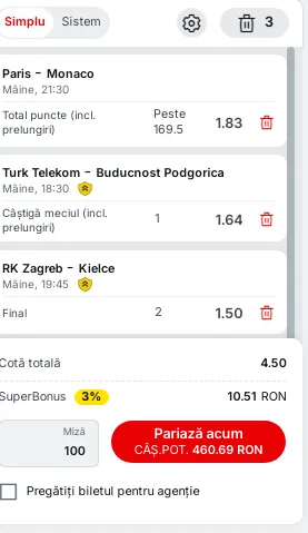 Biletul zilei Superbet din baschet şi handbal - 05.03.2025