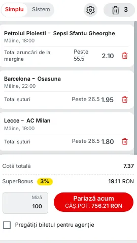 Biletul zilei din fotbal pe statistici de la Superbet - 08.03.2025