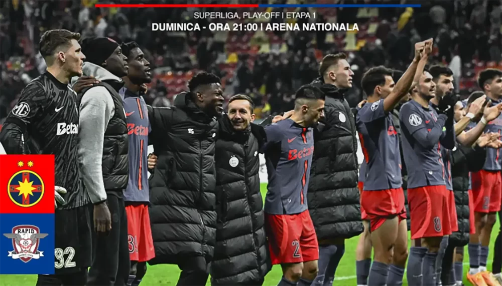 Cine transmite FCSB - Rapid la TV pe 16 martie