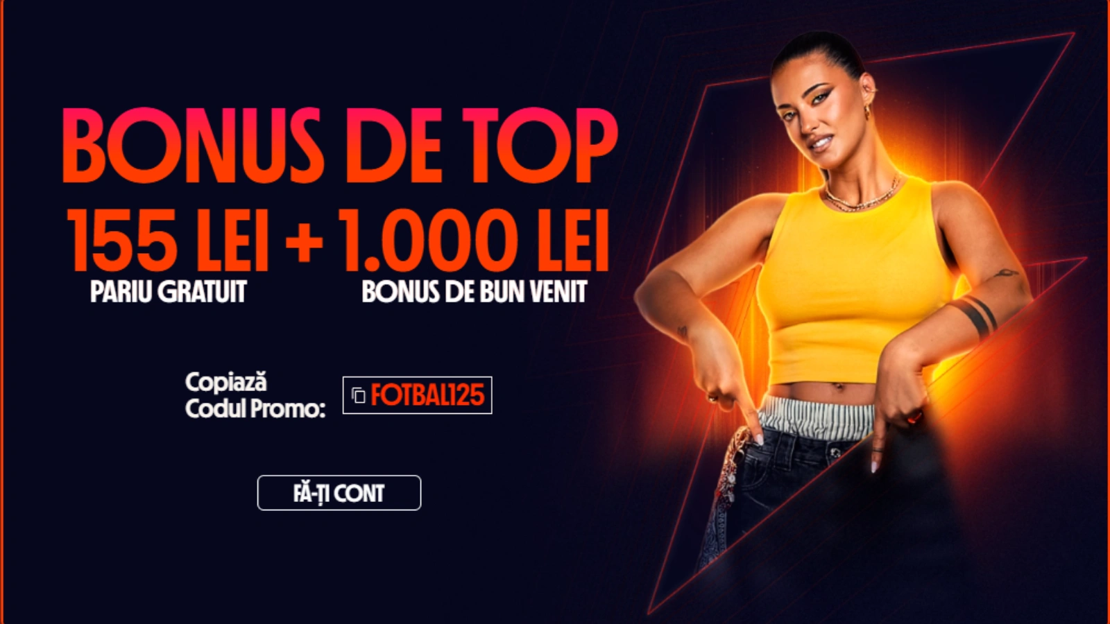Ofertă prima depunere standard Betano - 155 RON PARIU GRATUIT + 1.000 RON