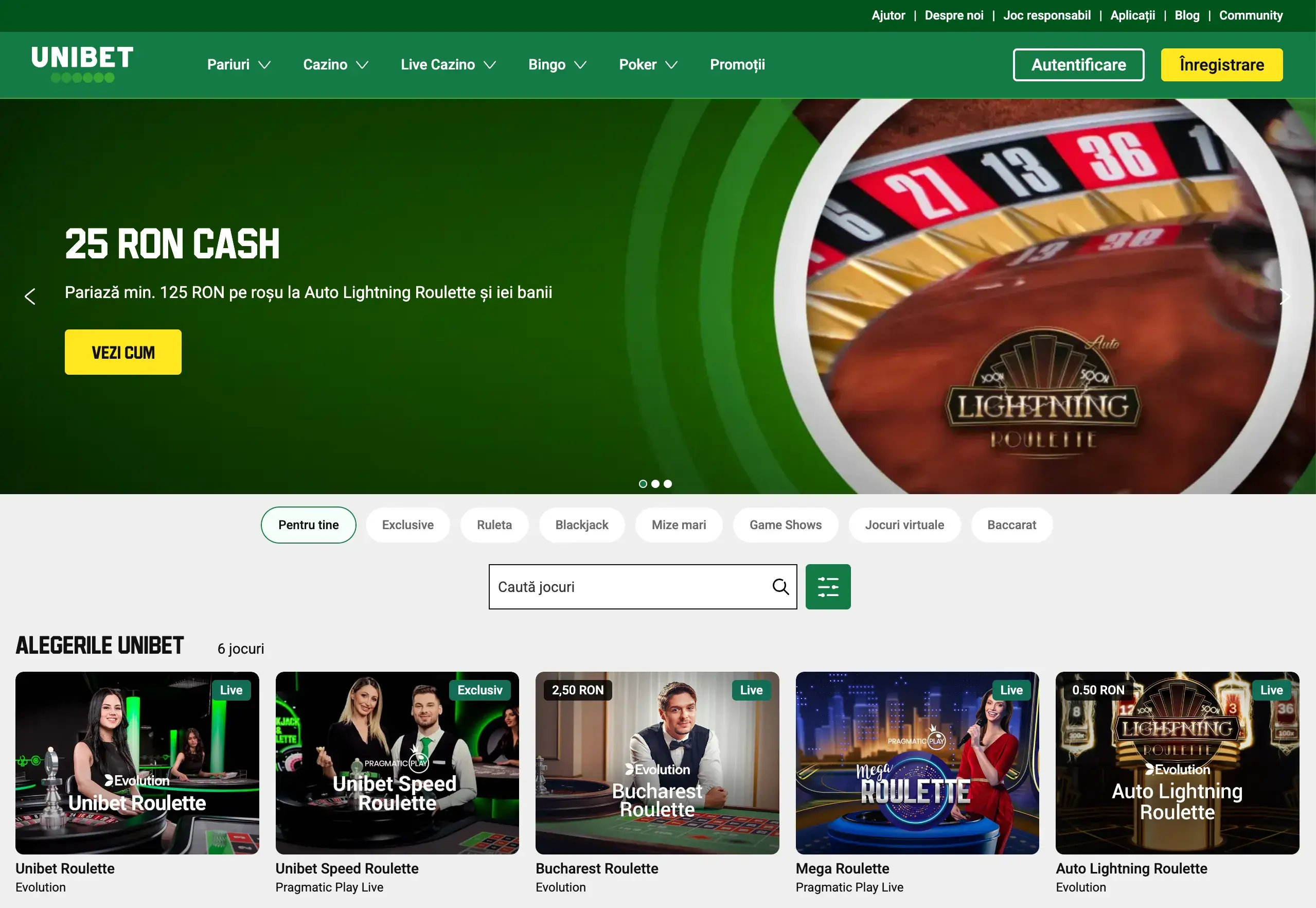 unibet casino live
