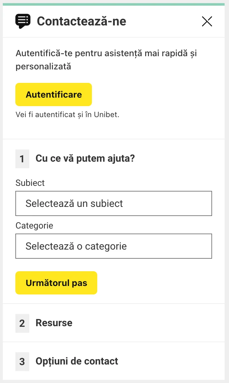 unibet relații cu clienții