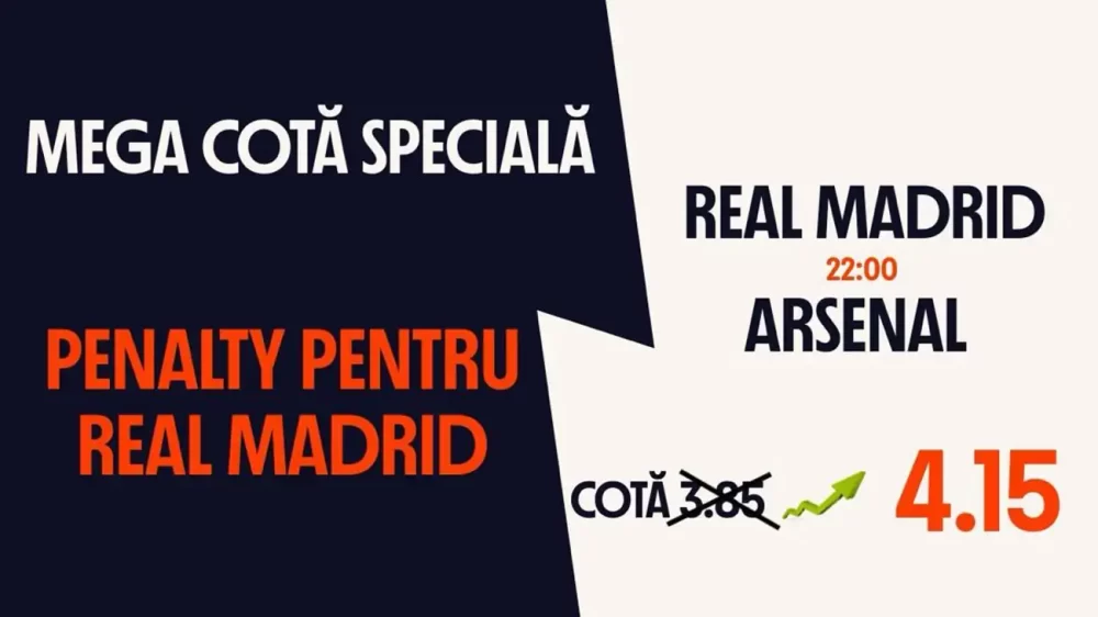 Mega Cotă Specială în Real Madrid - Arsenal pentru un penalty acordat