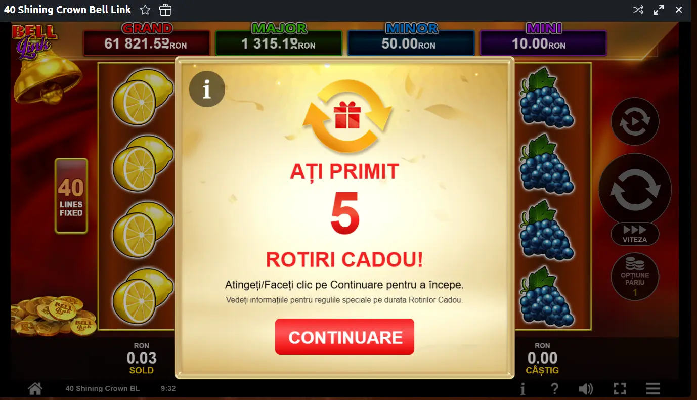 5 Rotiri fara depunere si fara rulaj la Betano