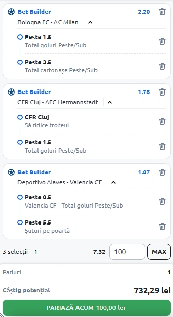Biletul Zilei Bet Builder din 14 mai 2025