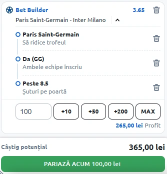 Biletul Zilei Betano pe finala Champions League din 31 mai 2025