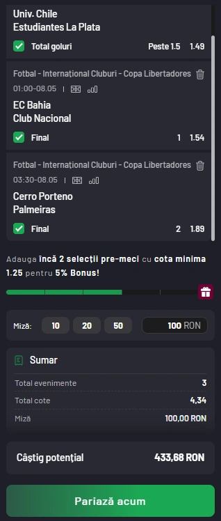 Biletul Zilei din Copa Libertadores
